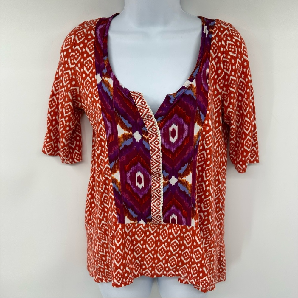 Anthropologie Akemi + Kin Short Sleeve Bohemian Blouse Size Medium
